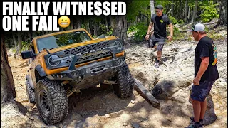 Bronco Breaking Tie Rods in Uwharrie OHV area wheeling with Legend Vaughn Gittin Jr