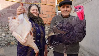 Cooking a TURKEY with Chestnuts and Potatoes in the Village! A Very Delicious and Easy Recipe!