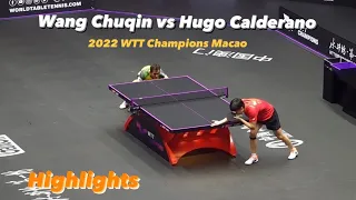 Wang Chuqin 王楚钦 vs Hugo Calderano | 2022 WTT Champions Macao (R32) HD Highlights