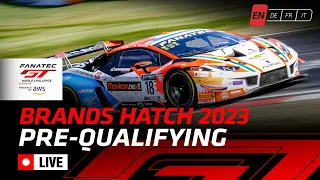 LIVE | Pre-Qualifying | Brands Hatch | Fanatec GT World Challenge Europe 2023 (English)