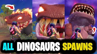 Dinosaurs Spawn LOCATIONS | Where do DINOSAURS SPAWN in Fortnite | Where can you find dinosaurs!