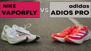 NIKE VAPORFLY vs ADIDAS ADIZERO ADIOS PRO. Сравнение двух самых быстрых моделей на рынке.