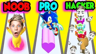 NOOB vs PRO vs HACKER Handmade Candy Run! Prezley