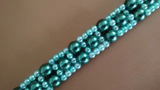 Easy beaded bracelet. DIY. Лёгкий браслетик из бусин