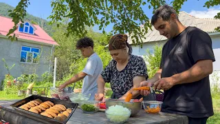 RELAXING VILLAGE AZERBAIJAN | GRANDMA COOKING IN VILLAGE'S NATURE | UNIQUE RECIPE FROM GRANDMA NAILA