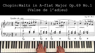 Chopin Valse de l'adieu (Farewell Waltz) Op. 69 No.1, performance and analysis