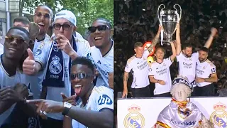 😍 Real Madrid Crazy Bus Parade Celebration After Winning UCL 2024🏆 | Ancelotti Cigar | Fans Reaction