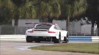 GT Le Mans Porsches Testing at Sebring