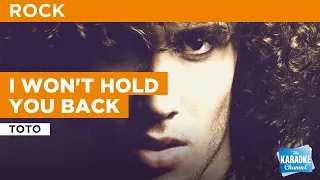 I Won't Hold You Back : Toto | Karaoke with Lyrics