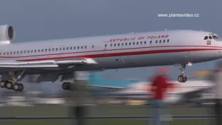 Ostatnie udane lądowanie prezydenckiego TU-154M na obcej ziemi. (08.04.2010).wmv