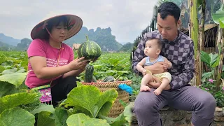 18 year old single mother: Harvesting squash - Cooking - Feeding the chickens - Daily life