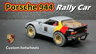 Custom hotwheels , Porsche 944 Rally car with simple suspension system.