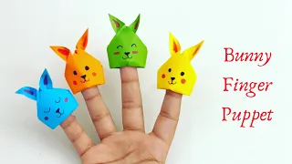 DIY BUNNY FINGER PUPPET | Origami bunny Pencil Topper |origami Craft / paper Craft For School