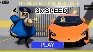 🚨Lamborghini Car Barry's Prison 3x Speed Run Obby New Update Roblox