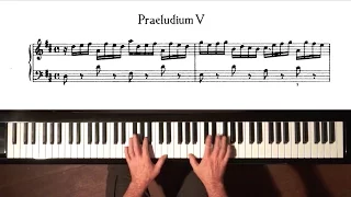 Bach Prelude and Fugue No.5 (Moderate Tempo) Well Tempered Clavier, Book 1 with Harmonic Pedal