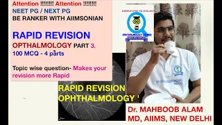 RAPID REVISION NEET PG OPHTHALMOLOGY PART 3