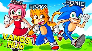 ¡ME CONVIERTO EN EL HIJO DE SONIC Y AMY! 😁 ✨ | SRGATO EN LA FAMILIA DE SONIC EN MINECRAFT