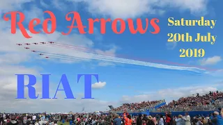 Red Arrows Rolling UK Display at RIAT Saturday 20th July 2019 with comms