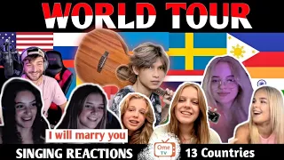Indonesian singer World Tour to 13 Countries and sing in 13 different Languages | SINGING REACTIONS