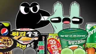 Convenience Store BLACK GREEN Food Alphabet Lore F vs H MUKBANG! | Alphabetlore ANIMATION | ASMR