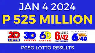 Lotto Result January 4 2024 9pm PCSO