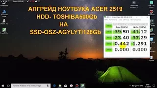 АПГРЕЙД НОУТБУКА ACER 2519 HDD--SSD