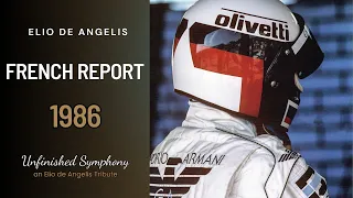 French report about Elio de Angelis • 1986