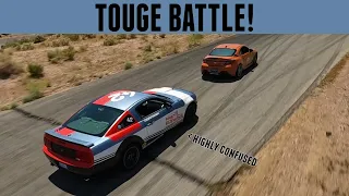 touge battle, but it's in a confused mustang