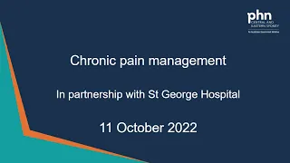 Chronic pain management - 11 October 2022