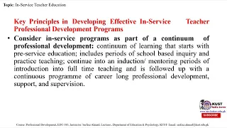 In-Service Teacher Education