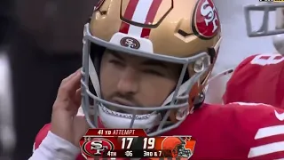 49ers Jake Moody MISSES Game Winning Field Goal vs Browns 😱