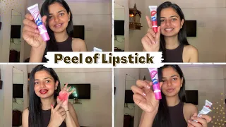 WOW PEEL OFF LIPSTICK | long-lasting lipstick | Lip stain | Trying for the first time #reaction