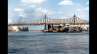 Take a trip by boat around New York (Manhattan) in 1935 in color! [AI enhanced & colorized]