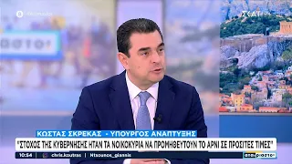 Κώστας Σκρέκας: Στόχος της Κυβέρνησης ήταν τα νοικοκυριά να προμηθευτούν το αρνί σε προσιτές τιμές