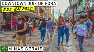 Walking in  Juiz de Fora at Halfeld Street, 🇧🇷 Minas Gerais, Brazil |【4K】2021