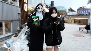 The Nun Prank-Funniest and Craziest Korean Reactions