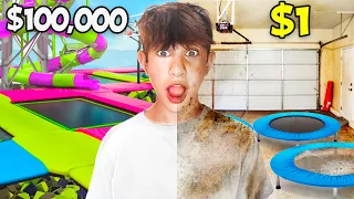 I Survived A $1 vs $100,000 TRAMPOLINE PARK !! *challenges*