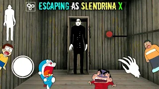 Slendrina Ka Pati Bankar Kiya Boat Escape | Escaping As Slendrina X With Doraemon And His Friends