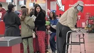 WET Fart Prank!! Fat Old Man Farts On The People Of Target!!!
