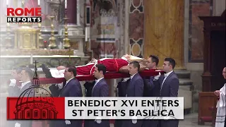 Pope emeritus #BenedictXVI's body moved to St. Peter's Basilica