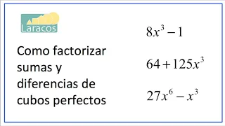 Como factorizar sumas y diferencias de cubos perfectos (ejemplo 1)