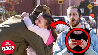 Emotional Reunion With Military Dad | Just For Laughs Gags