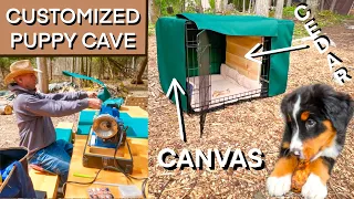 Building the Best Puppy Cave from a Cheap Wire Crate (Off Grid Sewing & Woodwork) #190