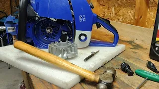 How to remove flywheel on chainsaw without a puller