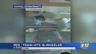 Train Crashes Into 18-Wheeler In Irving