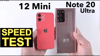 iPhone 12 Mini vs Note 20 Ultra : Speed Test + Size Comparison + Ram Management