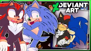 Movie Sonic and Movie Shadow Visit DEVIANTART?! - SONADOW!!