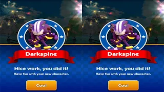 Sonic Dash - Darkspine Sonic New Character Unlocked & Fully Upgraded - All 66 Characters Unlocked