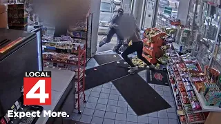 Full video of men attacking Detroit police officer at gas station