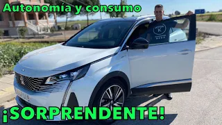 Peugeot 3008 HYBRID4 300 CV 2021 ¡SORPRENDENTE! Prueba de AUTONOMÍA eléctrica y CONSUMO MOTORK